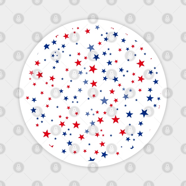 Red and blue stars USA flag design pattern Magnet by GULSENGUNEL